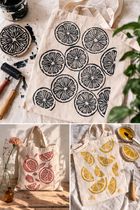 Foto van Tote bag bedrukken met een zomerse linoprint